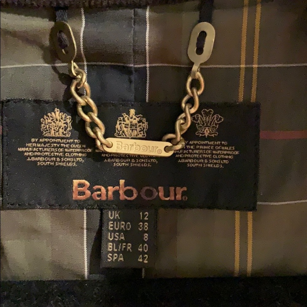Barbour green shirt waxed jacket, LIKE NEW, Size 8